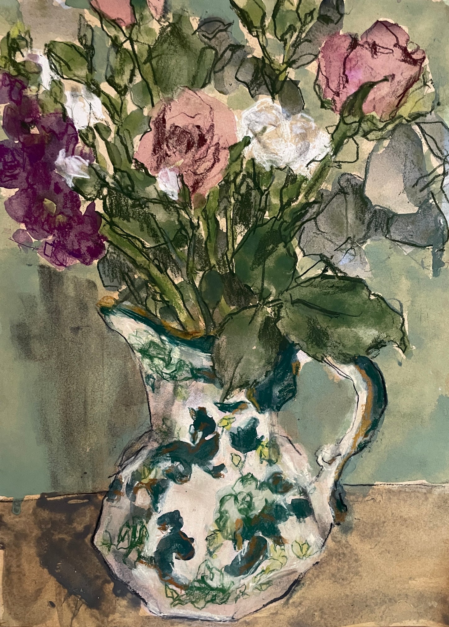 Birthday flowers in a Mason’s jug