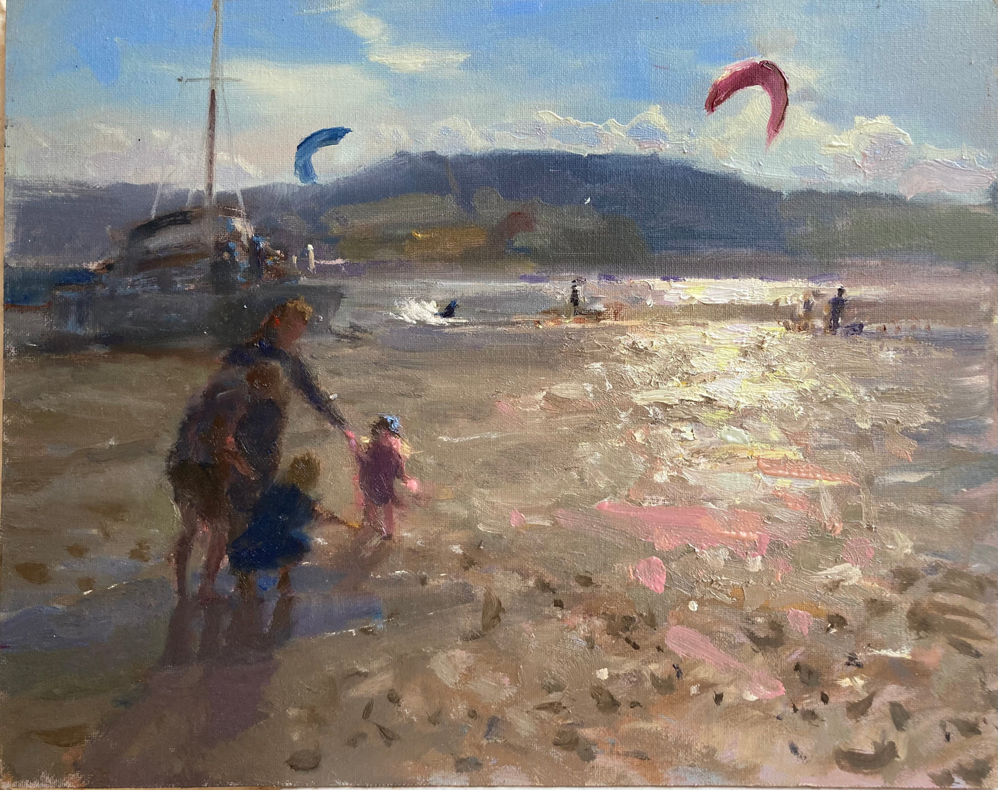 Kite surfers on the estuary