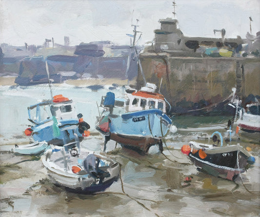 Boats at Rest, Newquay Old Harbour