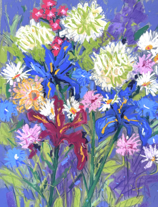 Flowers on blue