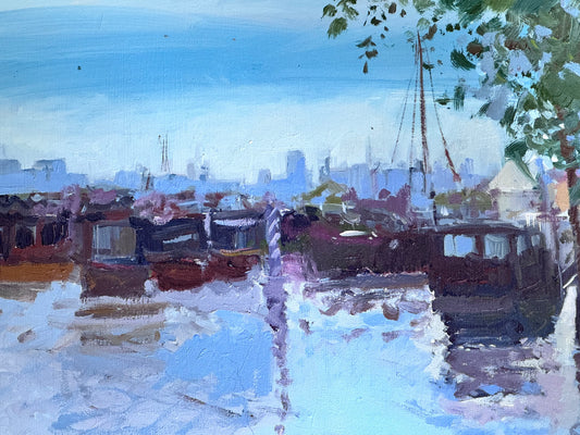 Houseboats on the Thames at Battersea