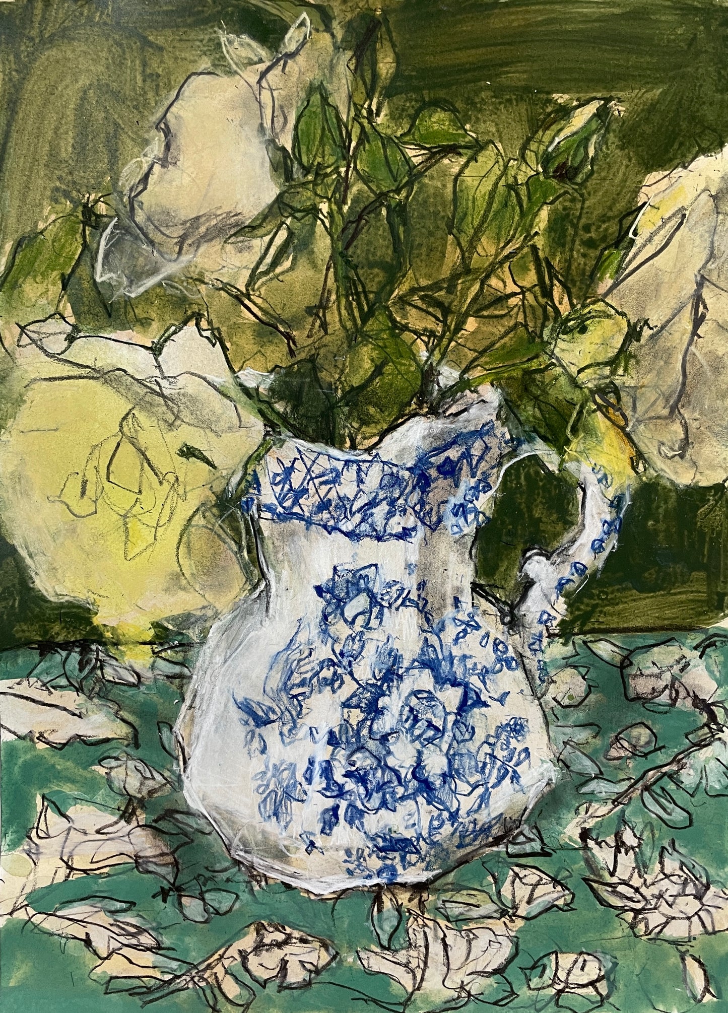 Roses in Mason's Jug II