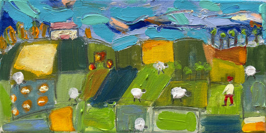 Sheep and farmer